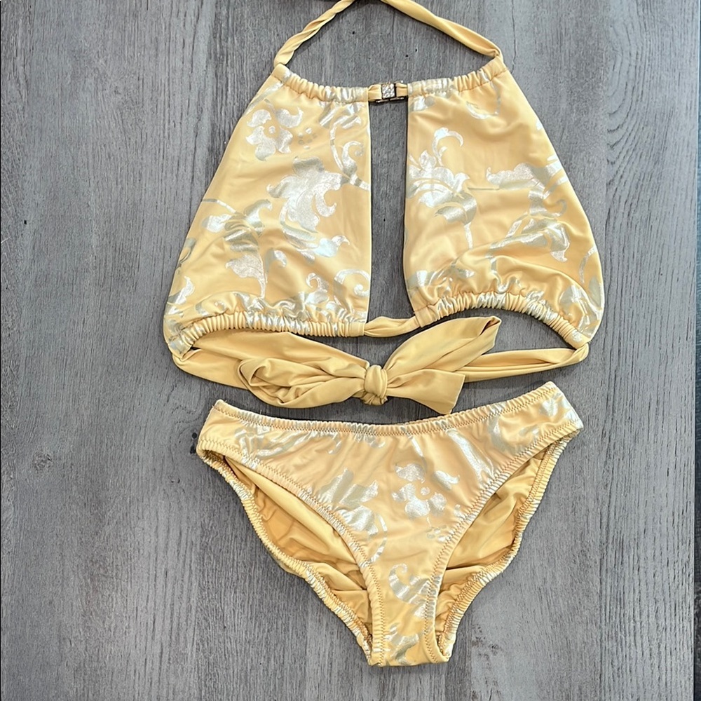 Elegant Yellow and Silver Bikini